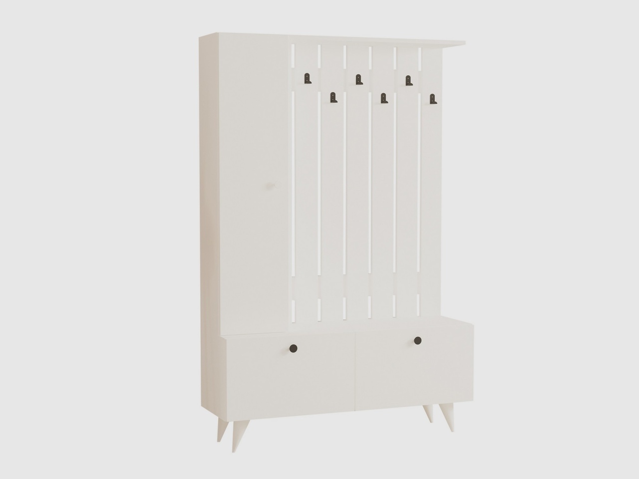 Stand de hol, Lala White, UnicUtil, Alb, Lățime: 112 cm, Înălțime: 170 cm, Adâncime: 35 cm - view 5