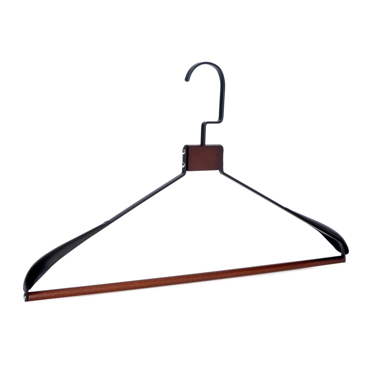 Umeraș de lux din metal negru vintage cu cârlig rotativ, umeri lați și design modern - ideal pentru costume, sacouri, cămăși, bluze, jachete, paltoane și tricouri