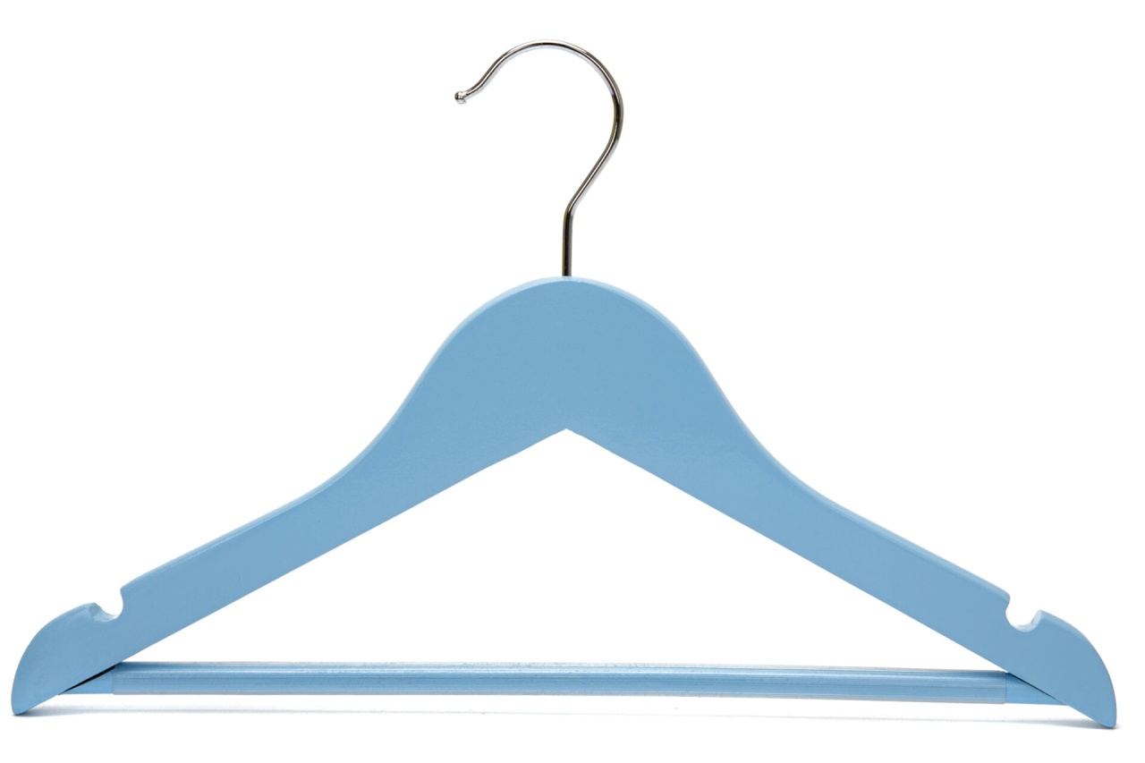 Umeraș din lemn de artar cu bara pentru pantaloni, pentru copii, Albastru, , 1 bucata - imagine 5