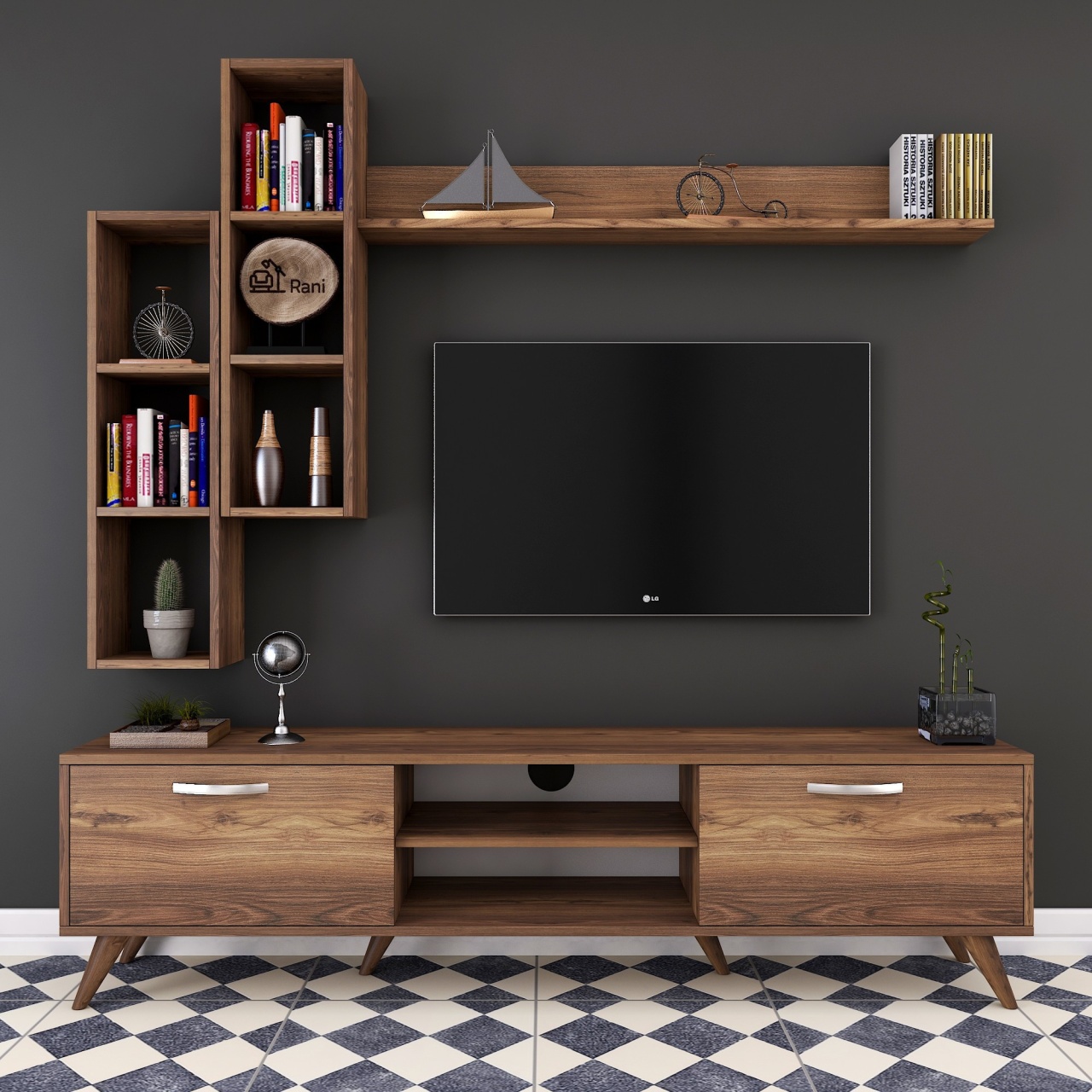 Unitate TV, M16 262, UnicUtil, Nuc, Lățime: 180 cm, Înălțime: 48,6 cm, Adâncime: 35 cm - view 3