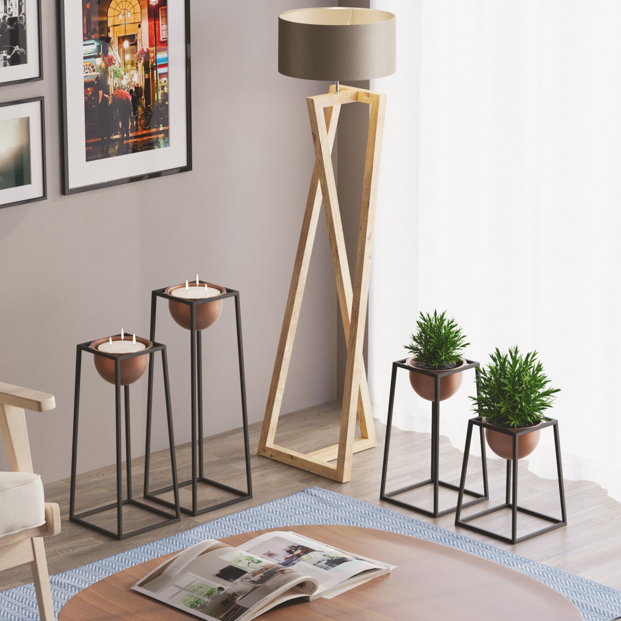 Vas Decorativ, Storm stone, UnicUtil, Culoarea Negru Cupru - 2 | YEO