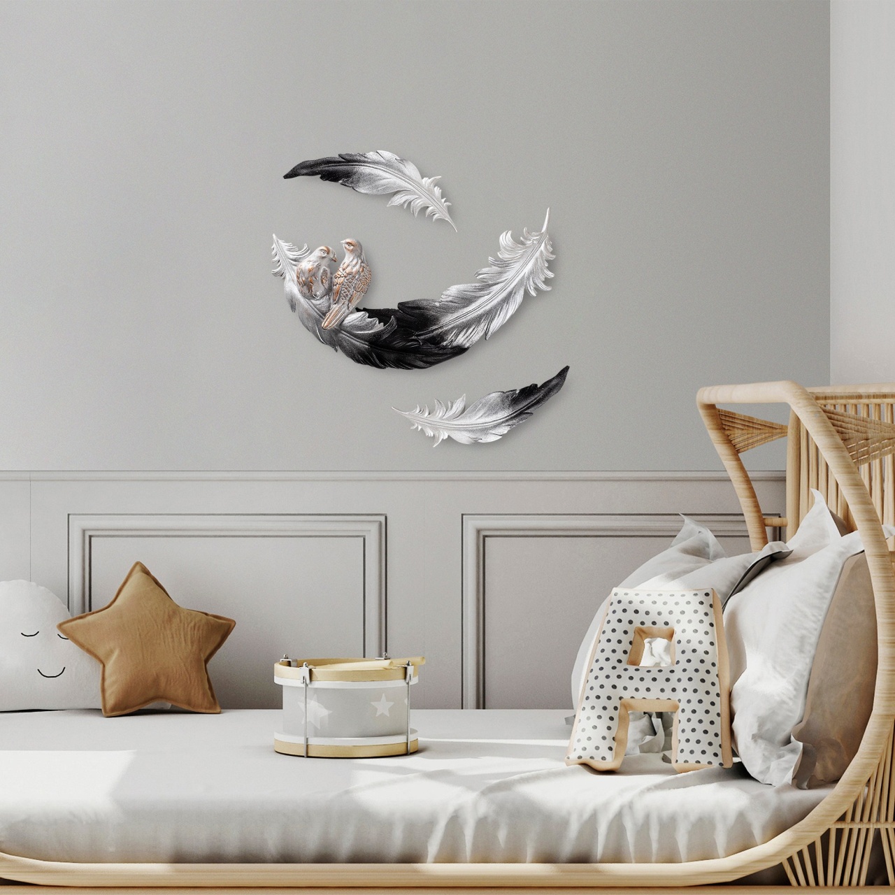 Accesorii Decorative Perete, Storm root, UnicUtil, Culoarea Negru Alb - 1 | YEO