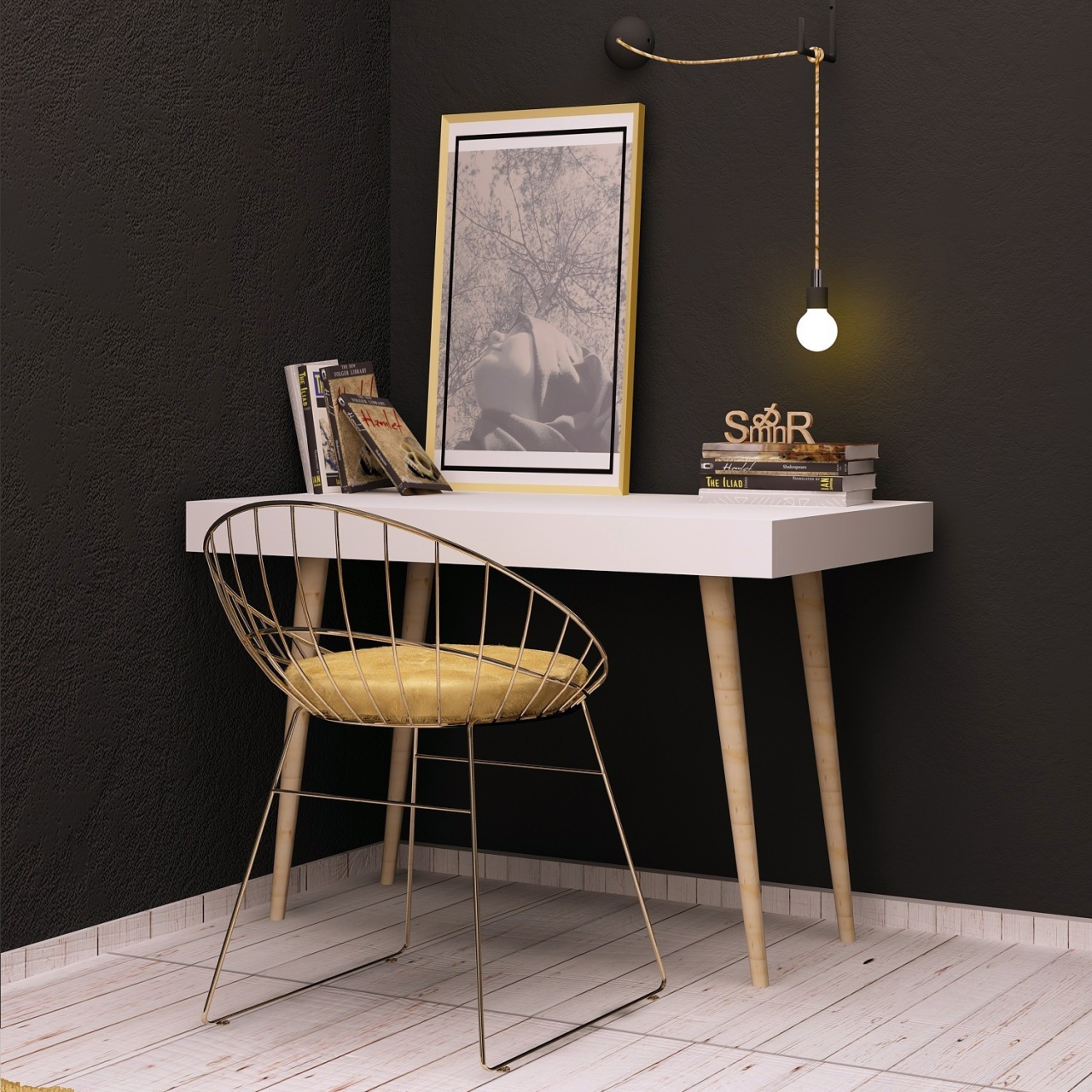 Birou de studiu, Veronika White, UnicUtil, Alb, Lățime: 100 cm, Înălțime: 74 cm, Adâncime: 60 cm - imagine 2