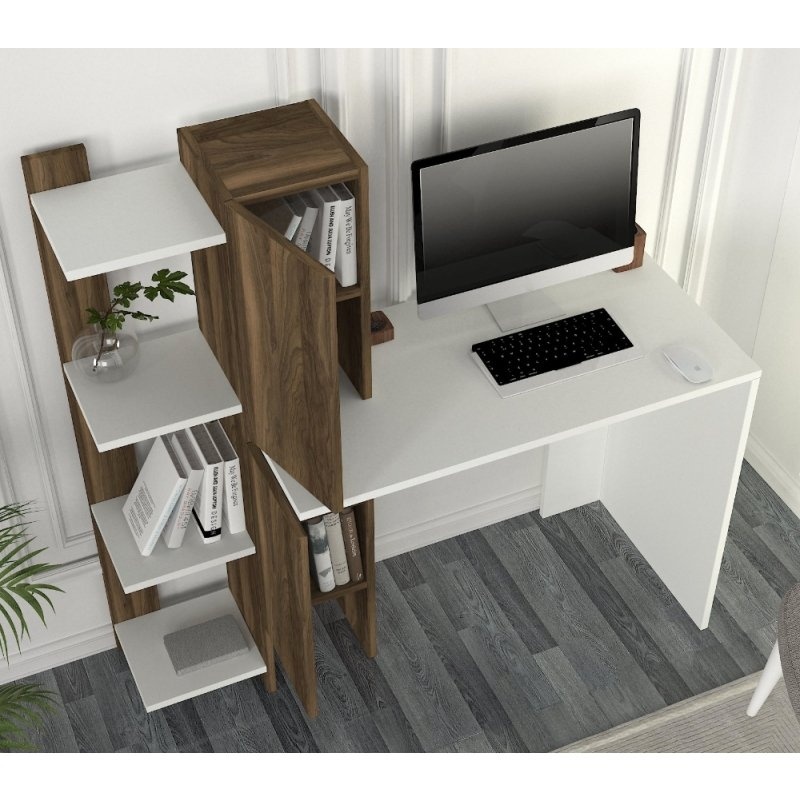 Birou, Elegant Space, UnicUtil, 116.7 x 45 x 120 cm, Alb si Maro - imagine 5