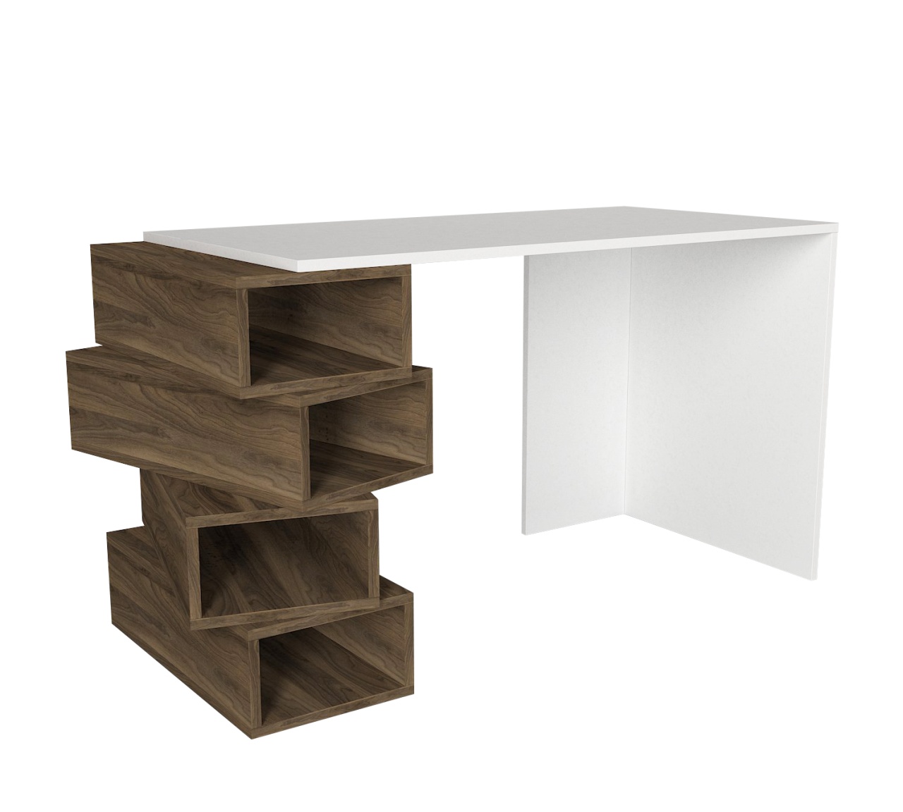 Birou, Geo BrownSpace, UnicUtil, 130 x 60 x 75 cm, Alb si Maro - imagine 7