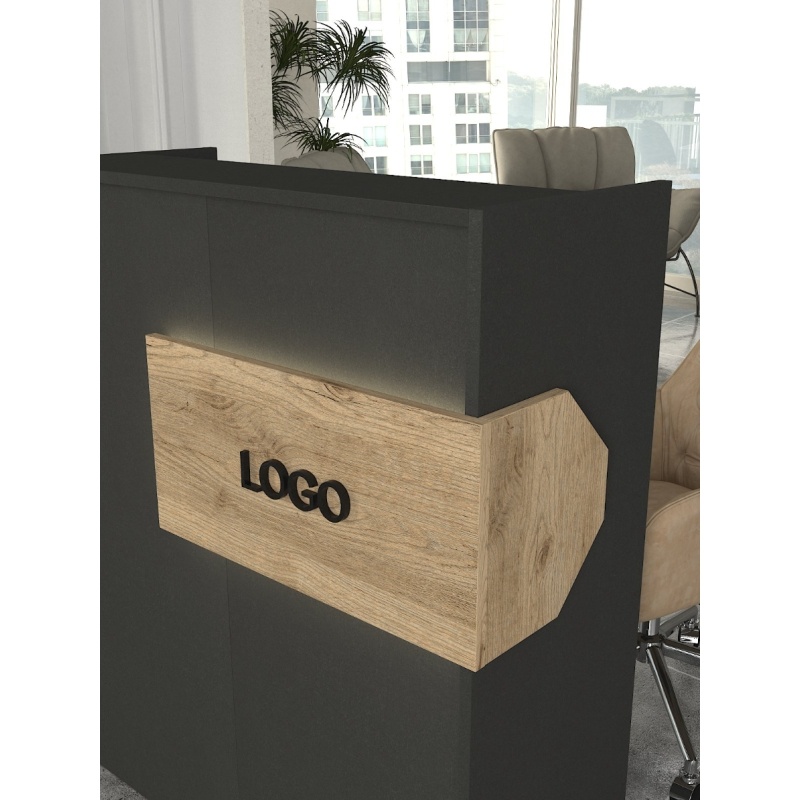 Birou recepție, Aloha LED Front Desk, UnicUtil, Gri-Bej - imagine 3