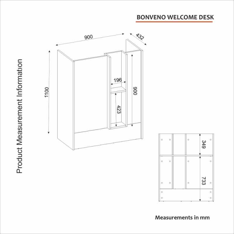 Birou recepție, Bonveno Front Desk, UnicUtil, Alb-Bej - imagine 8