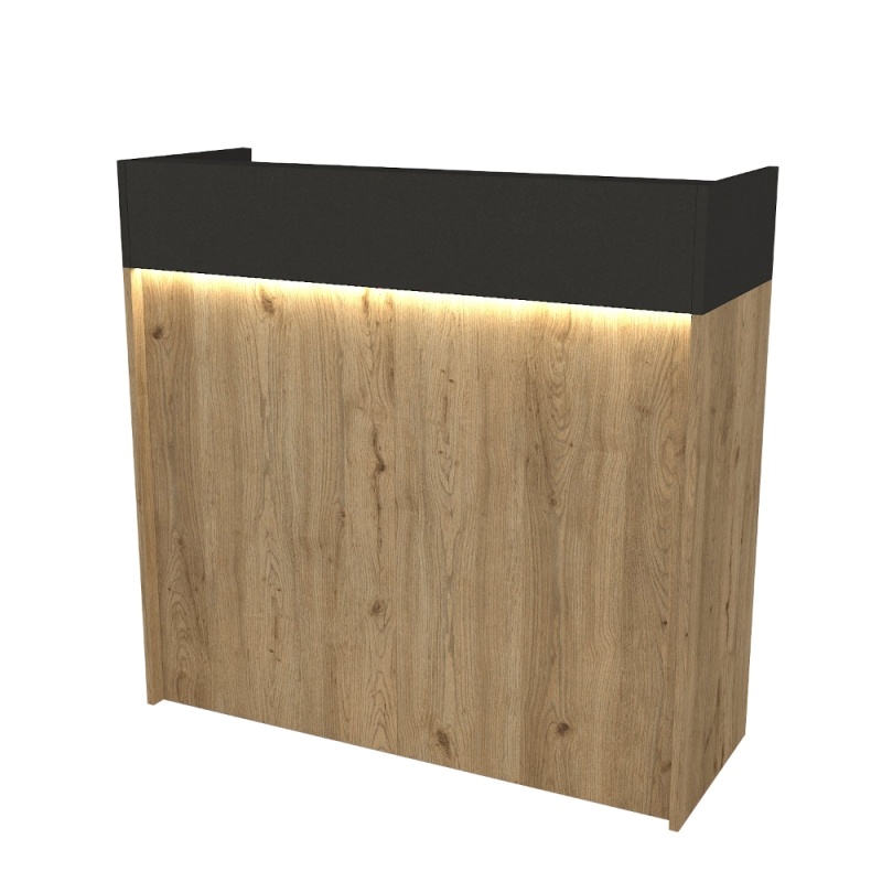 Birou recepție, Wilko LED Front Desk, UnicUtil, Bej-Gri, 110 cm - imagine 4