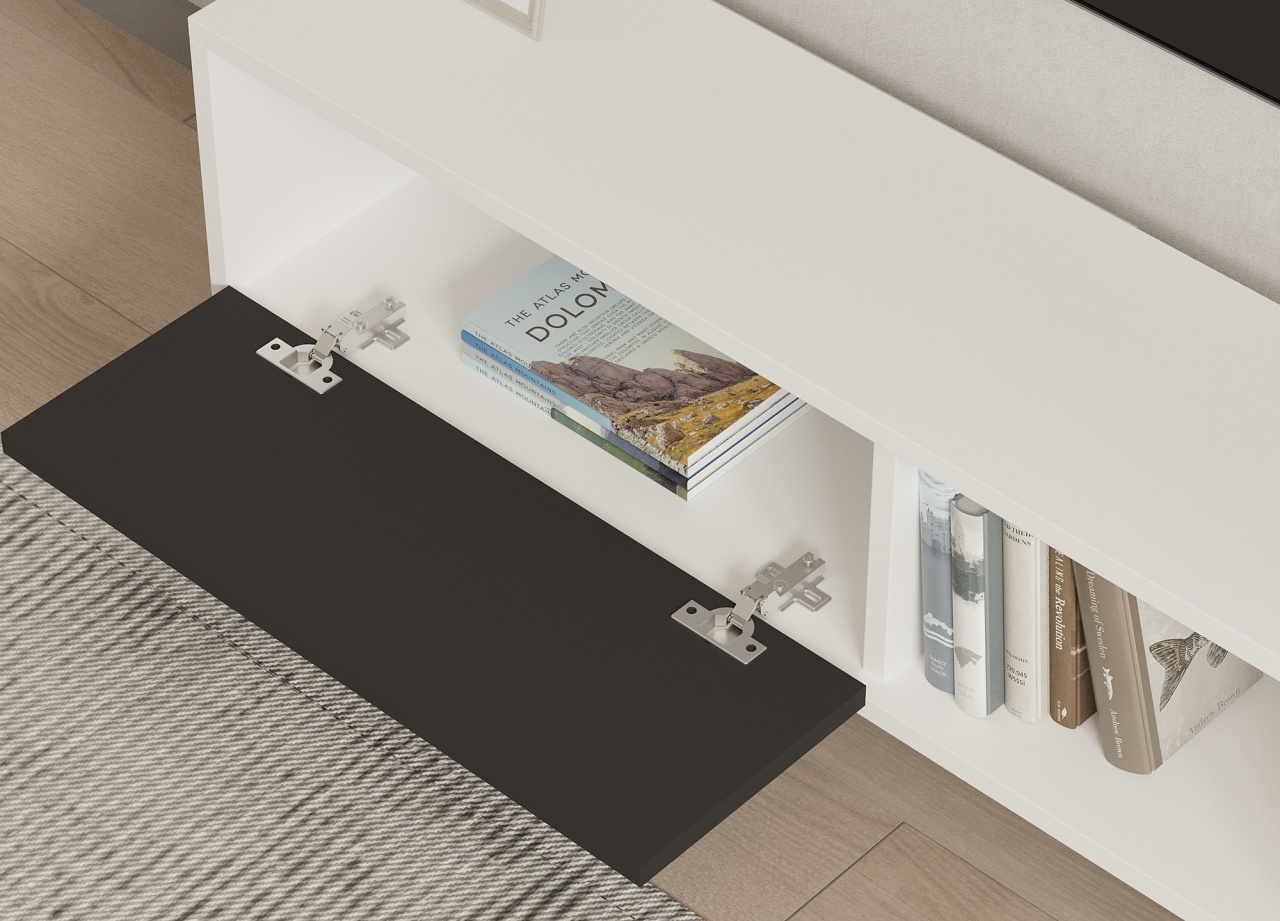 Comoda TV, Funda Design, UnicUtil, Antracit-Alb, Lățime: 120 cm, Înălțime: 36,8 cm , Adâncime: 25 cm, 835PUQ3029 - view 3
