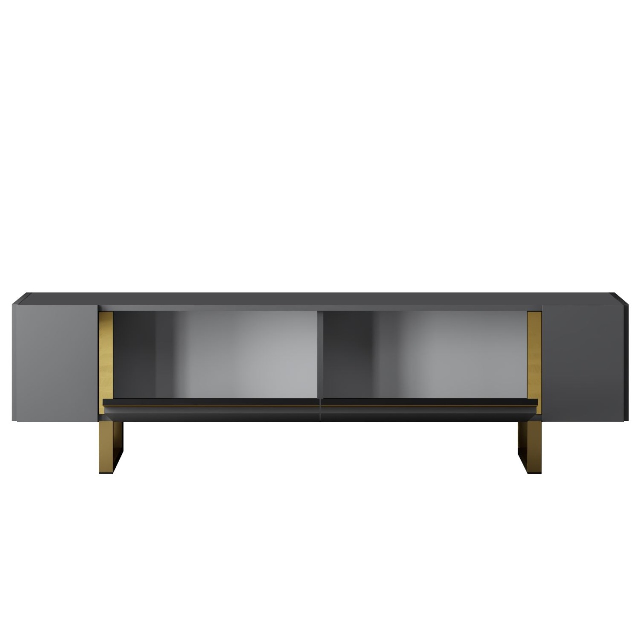 Comoda TV, Yildiz Anthracite, UnicUtil, Antracit-Auriu,Lățime: 180 cm, Înălțime: 50 cm, Adâncime: 30 cm - imagine 7