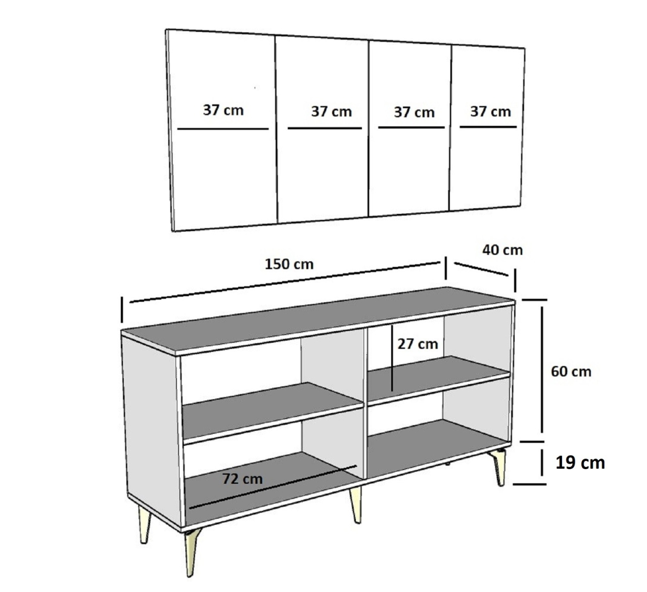 Consolă, Karya White, UnicUtil, Alb-Argintiu, Lățime: 150 cm, Înălțime: 40 cm, Adâncime: 79 cm, 475OLV2746 - view 10