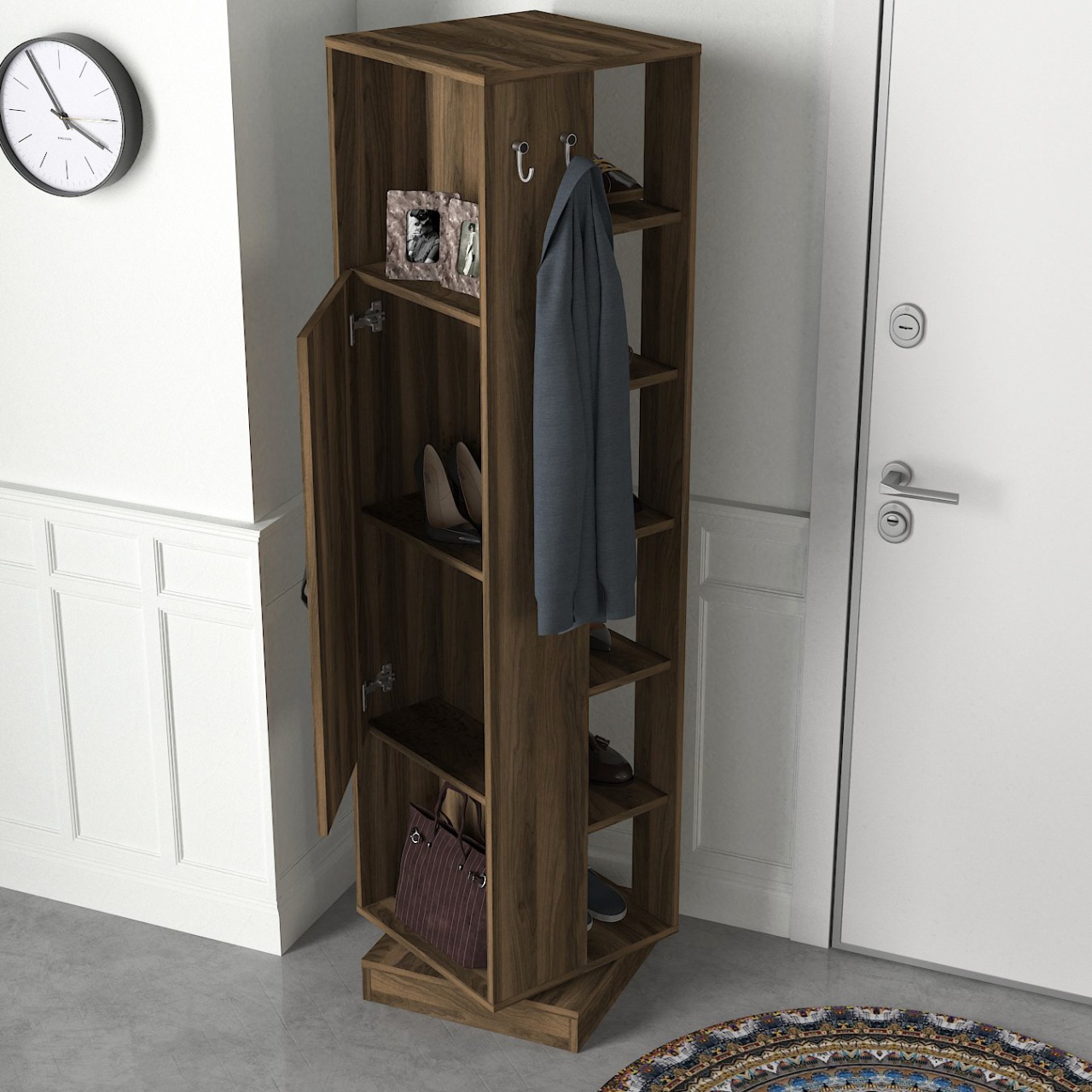 Dulap Hol Rotativ, Bold Turn, UnicUtil, 44.8 x 44.8 x 180 cm, Maro - imagine 5