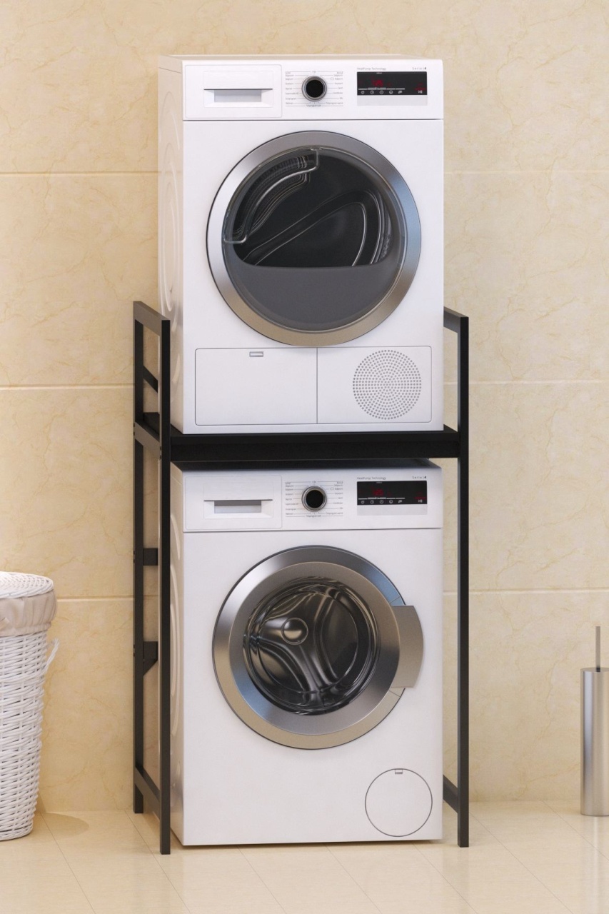 Dulap pentru mașina de spălat, C7 Black, UnicUtil, Negru, Lățime: 70 cm, Înălțime: 116 cm, Adâncime: 60 cm - view 3