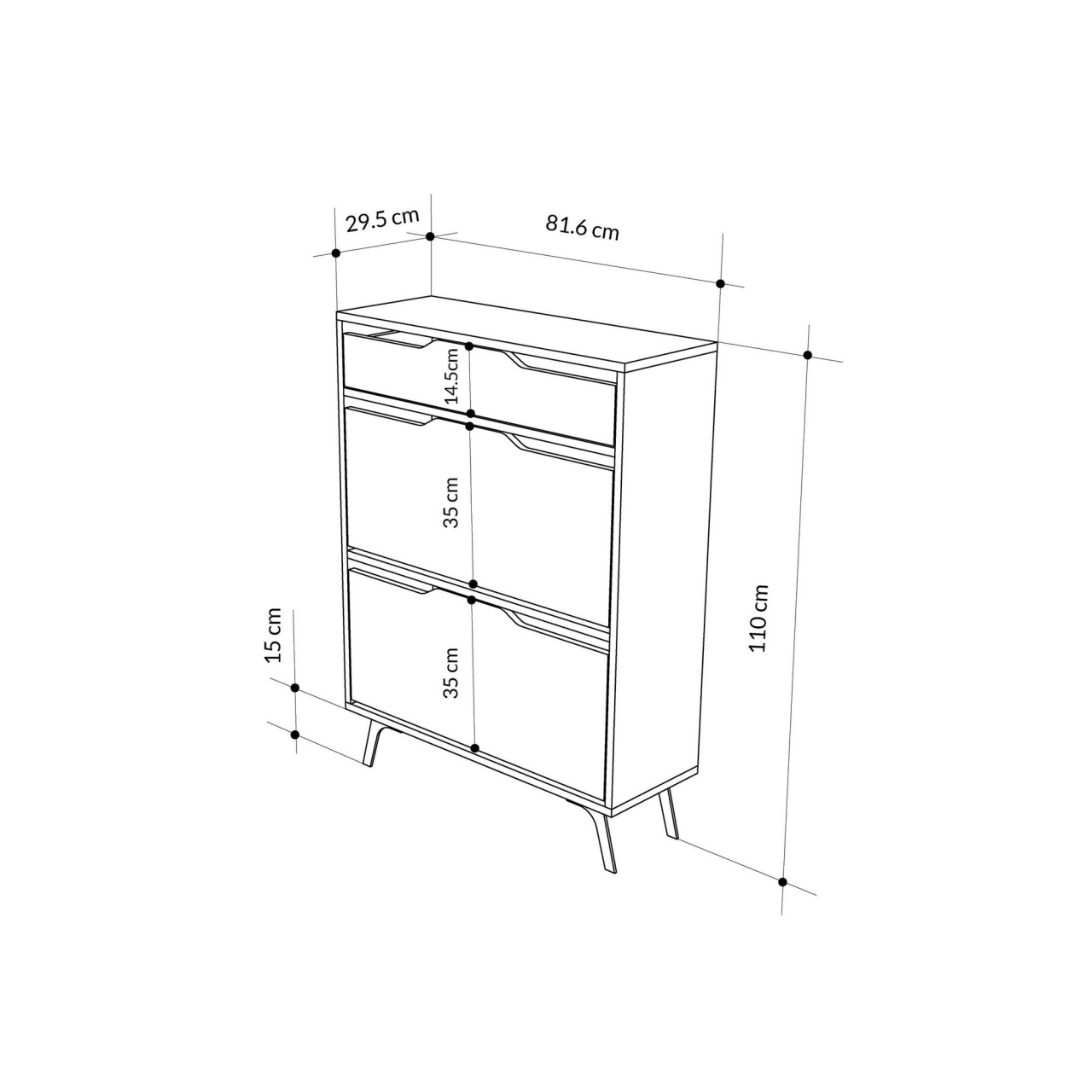 Dulap pentru pantofi, Astat Light, UnicUtil, Mocha deschisă, Lățime: 81,6 cm, Înălțime: 110 cm, Adâncime: 29,5 cm - view 4