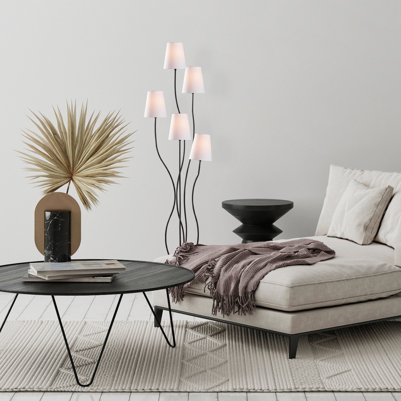 Lampadar, Vine breeze, UnicUtil, Culoarea Negru Alb - 1 | YEO