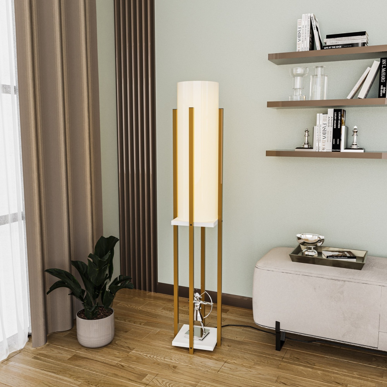 Lampadar, Wave blaze, UnicUtil, Culoarea Auriu Alb - 2 | YEO