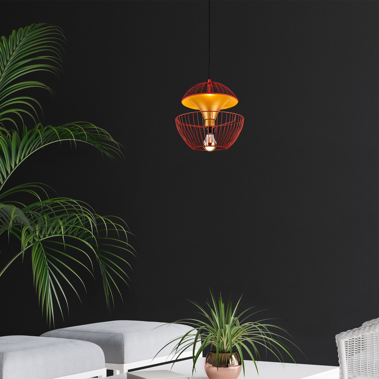 Lustra, Vine leaf, UnicUtil, Culoarea Rosu - 1 | YEO