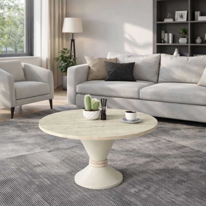 Masă de cafea, Lepper Traverten, UnicUtil, Travertin - imagine 4