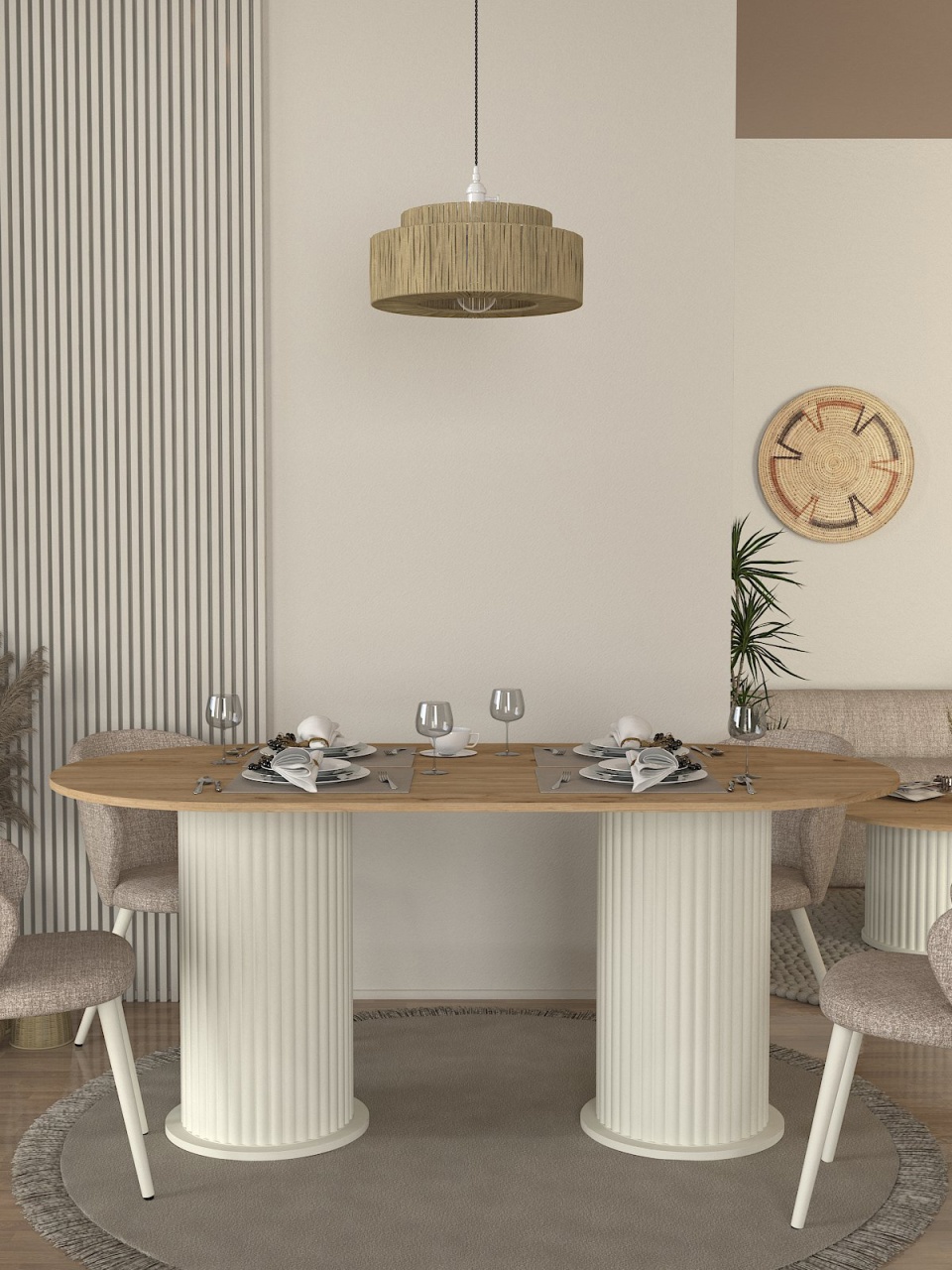 Masa dining, Compact Design, UnicUtil, Crem, UUMD08 - 1 | YEO
