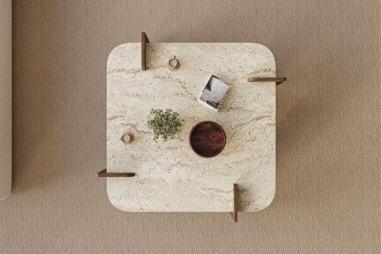 Măsuţă de cafea, Afrolli Travertine, UnicUtil, Travertin-Nuc, Lățime: 90 cm, Înălțime: 35 cm, Adâncime: 90 cm - imagine 6