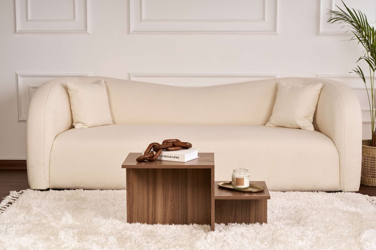 Măsuţă de cafea, Harmony Walnut, UnicUtil, Nuc, Lățime: 80 cm, Înălțime: 40 cm, Adâncime: 40 cm - view 2