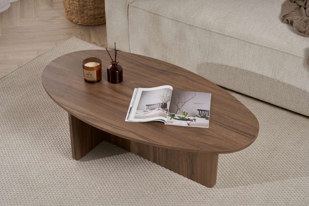 Măsuţă de cafea, Orba Walnut, UnicUtil, Nuc,Lățime: 120 cm, Înălțime: 40 cm, Adâncime: 65 cm - view 3