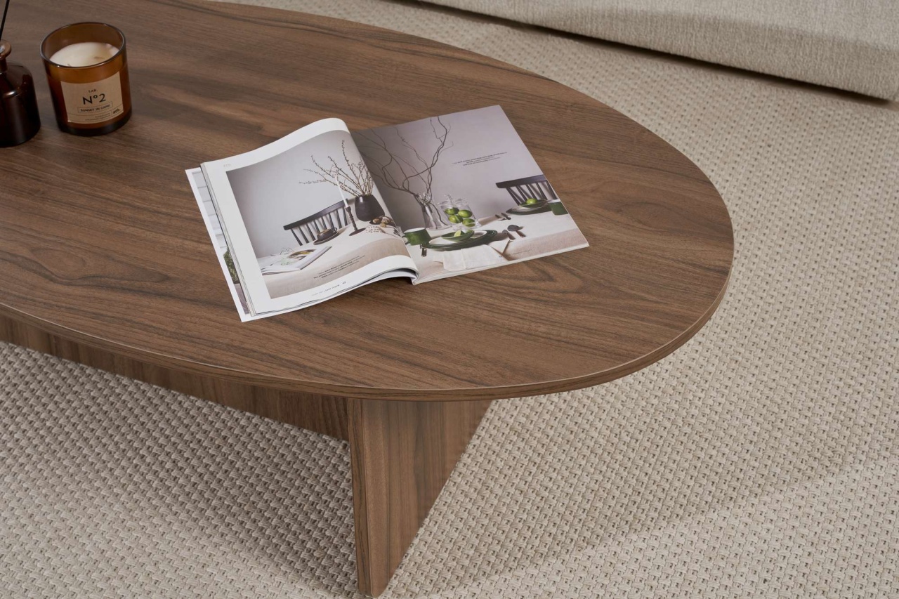 Măsuţă de cafea, Orba Walnut, UnicUtil, Nuc,Lățime: 120 cm, Înălțime: 40 cm, Adâncime: 65 cm - view 6