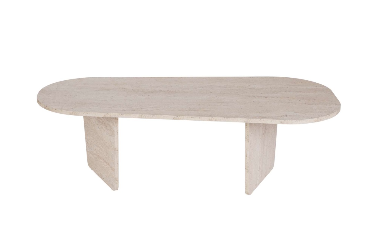 Măsuţă de cafea, Ovalis Travertine, UnicUtil, Travertin, Lățime: 130 cm, Înălțime: 40 cm, Adâncime: 65 cm - view 7