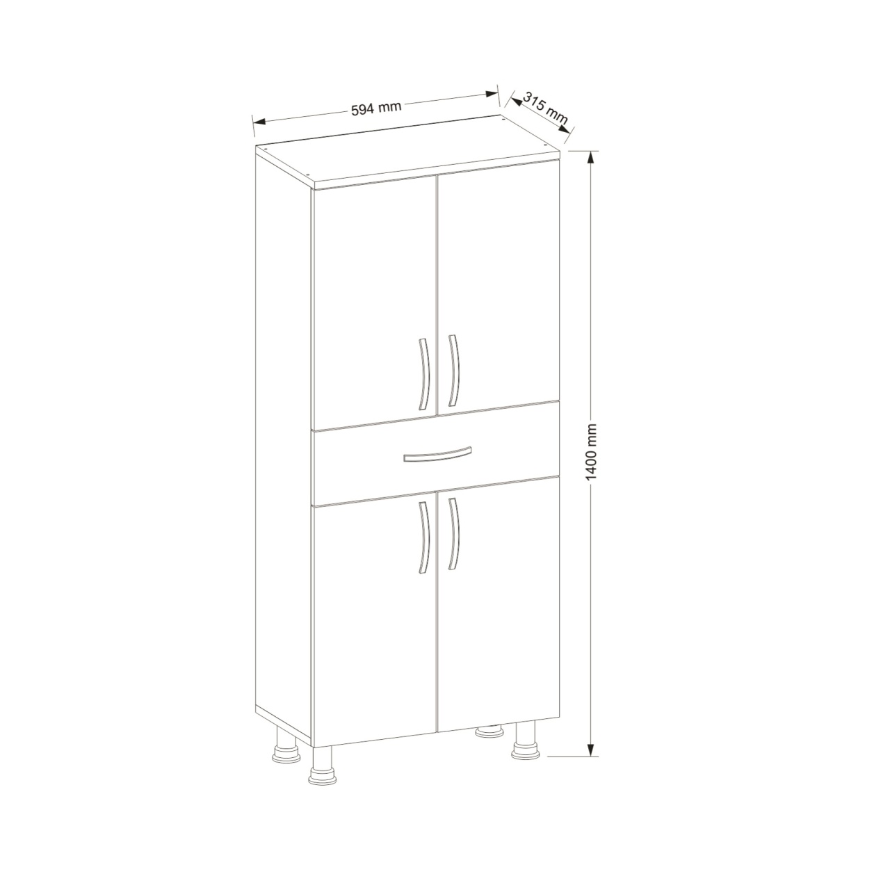 Organizator, Duo Space, UnicUtil, 59.4 x 31.5 x 140 cm, Alb, UUORG16 - 2 | YEO