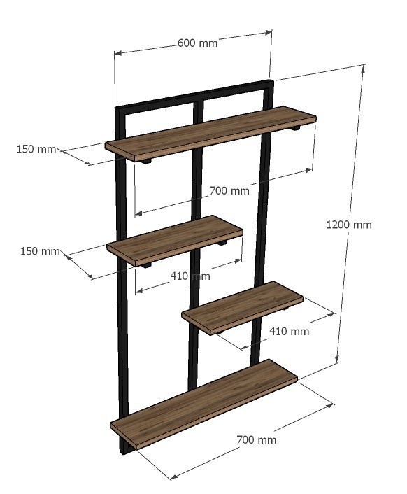 Rafturi perete, Rustic Wood, UnicUtil, 70 x 120 x 15 cm, Stejar - view 5