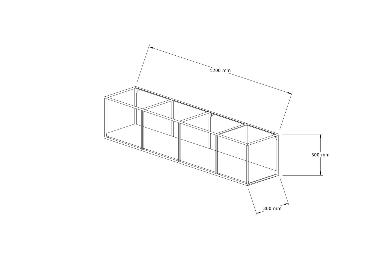 Rafturi perete, Solid Edge, UnicUtil, 120 x 30 x 30 cm, Nuc Negru - 3 | YEO