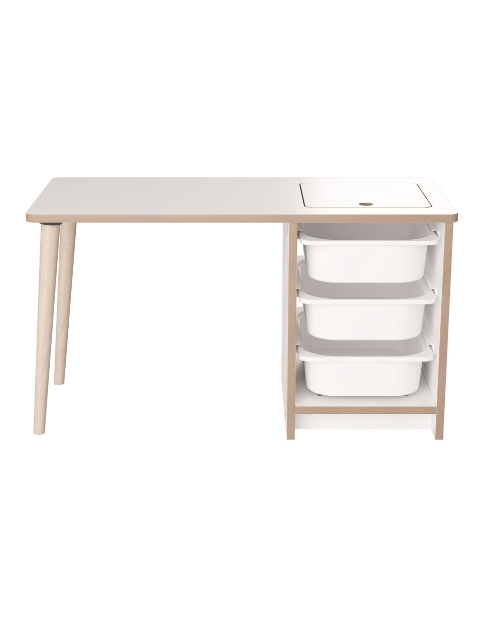 Set de masă pentru copii, Soho White, UnicUtil, Alb, Lățime: 90 cm, Înălțime: 50 cm, Adâncime: 42 cm - view 9
