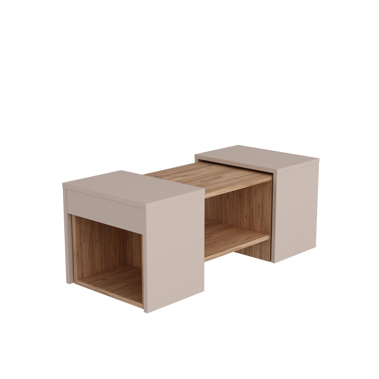 Set de măsuțe de cafea, Sartos Atlantic, UnicUtil, Pin Atlantic-Bej, Lățime: 100 cm, Înălțime: 37 cm, Adâncime: 40 cm - view 7