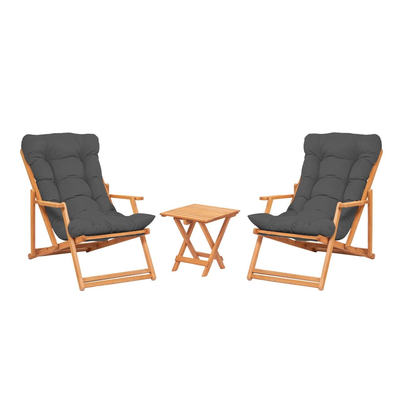 Set Gradina - Masa si Scaune (3 Bucati), Glow spark, UnicUtil, Culoarea Gri Natural - 1 | YEO