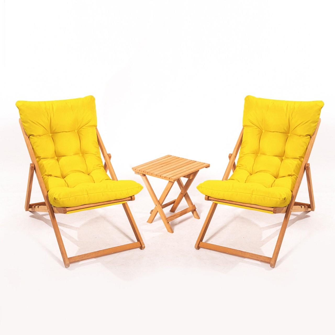 Set Gradina - Masa si Scaune (3 Bucati), Group mist, UnicUtil, Culoarea Galben Natural - 2 | YEO