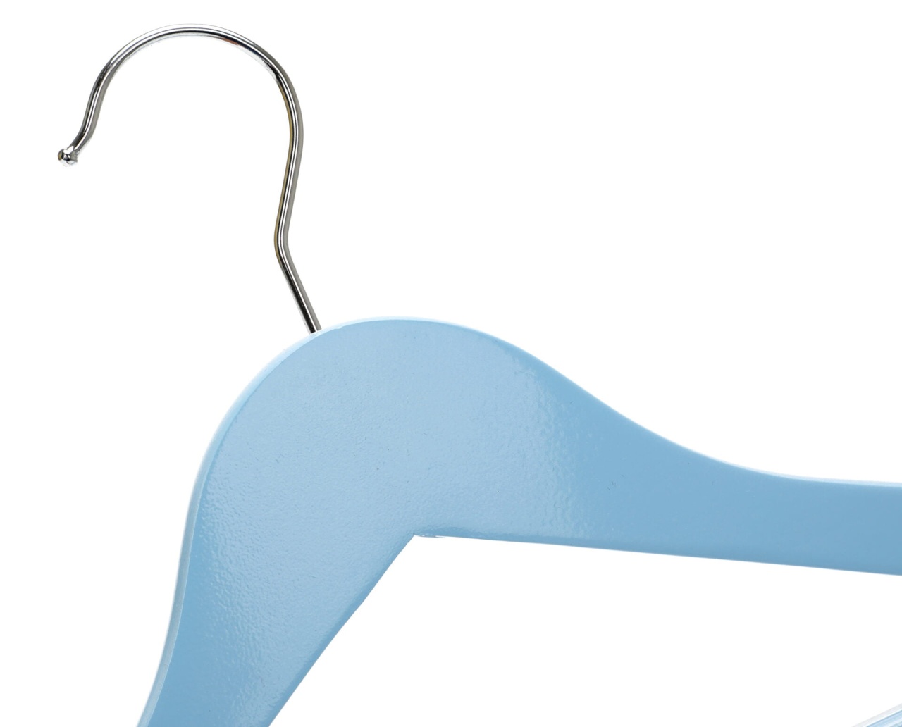 Umeraș din lemn de artar cu bara pentru pantaloni, pentru copii, Albastru, , 1 bucata - imagine 2