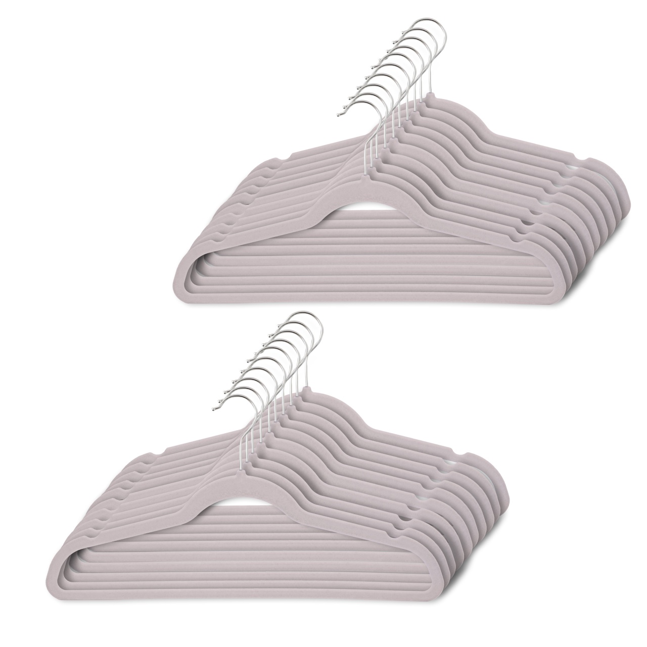 Umeraș din plastic dur acoperit cu catifea anti-alunecare, Crem, 1 bucata - imagine 6