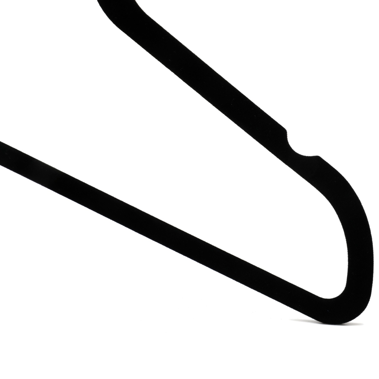 Umeraș din plastic dur acoperit cu catifea, Negru, 1 bucata - imagine 4