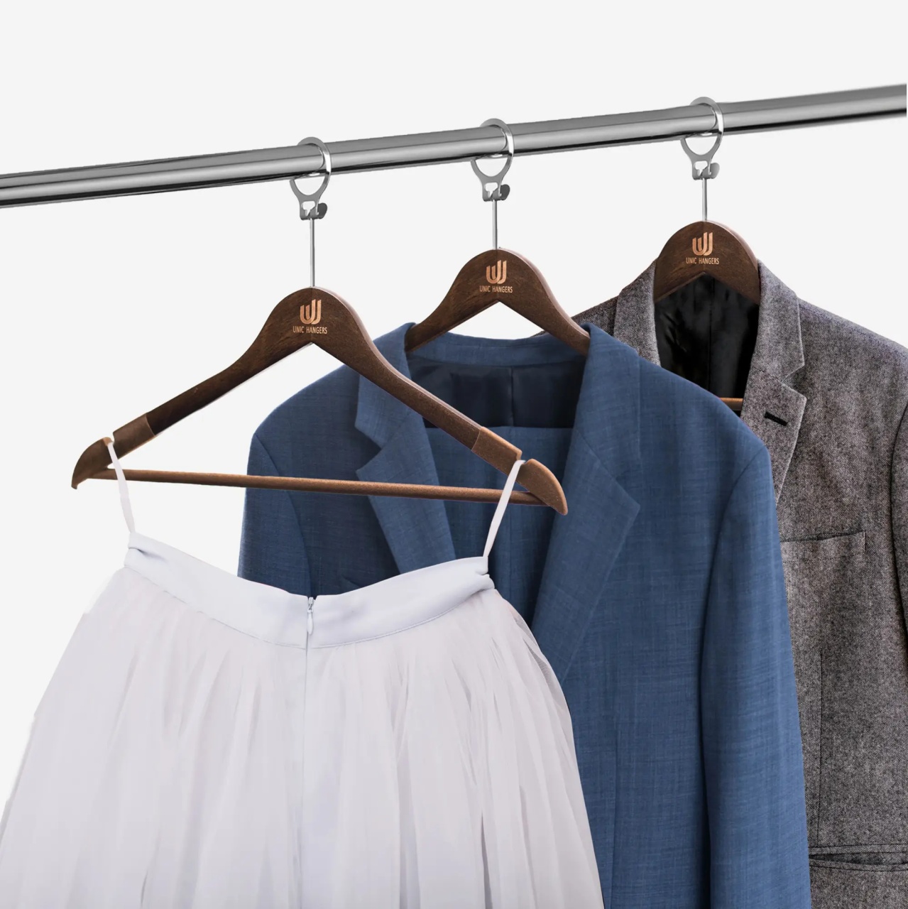 Umeraș Hotel din lemn cu carlig antifurt si margini de catifea, Vintage, 1 bucata - imagine 7