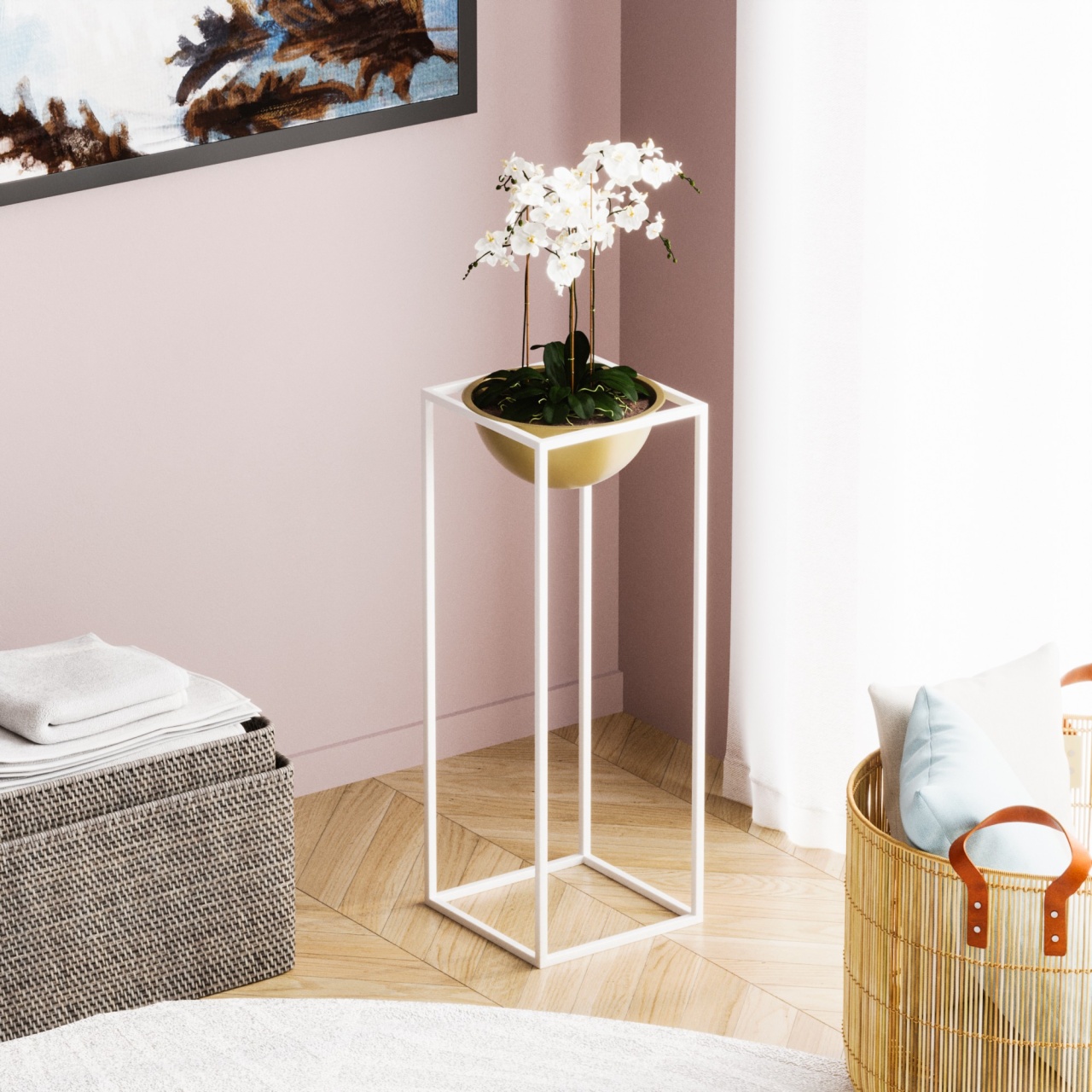 Vas Decorativ, Leaf shade, UnicUtil, Culoarea Alb Auriu