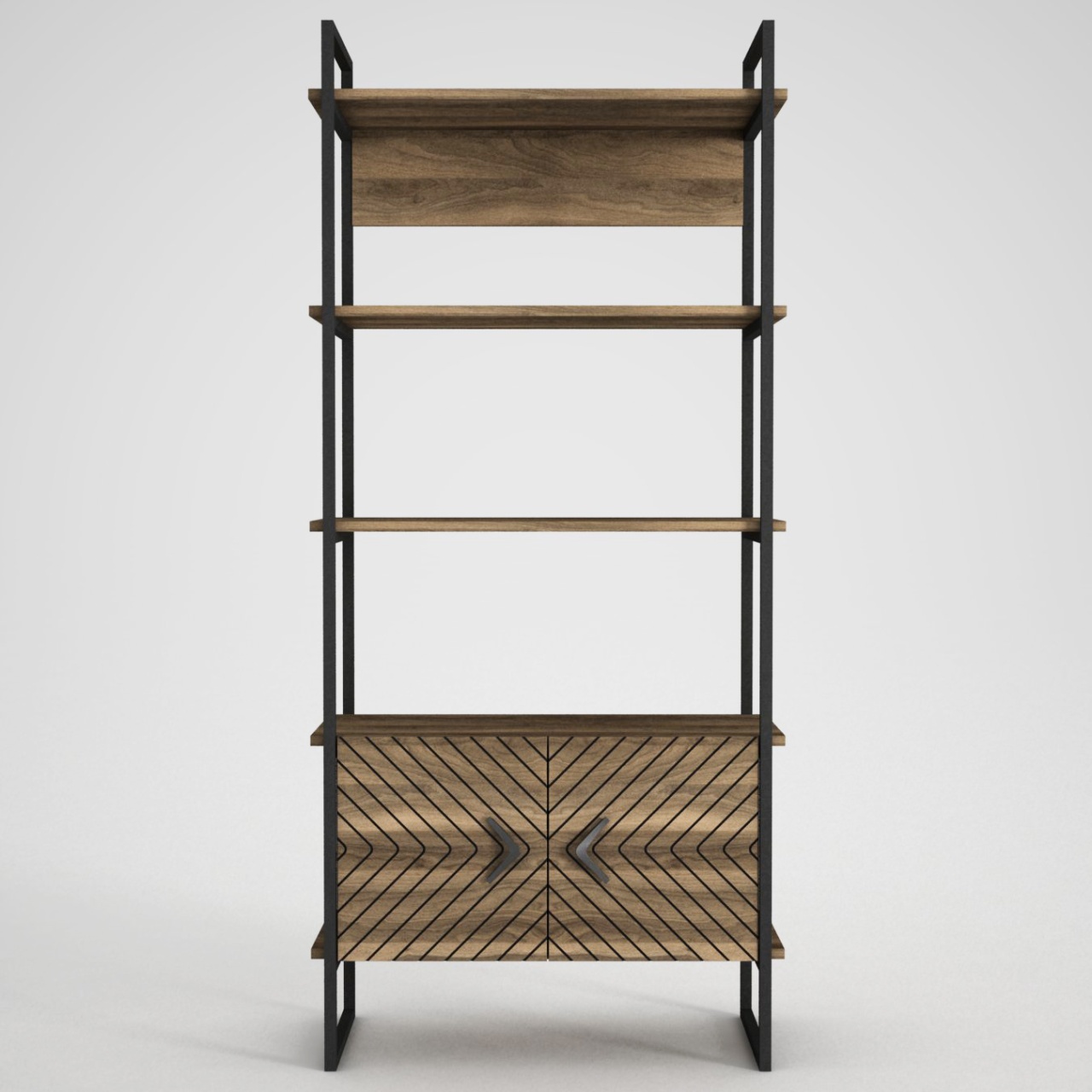 Biblioteca, Geometric Style, UnicUtil, 82 x 39 x 180 cm, Maro - imagine 5