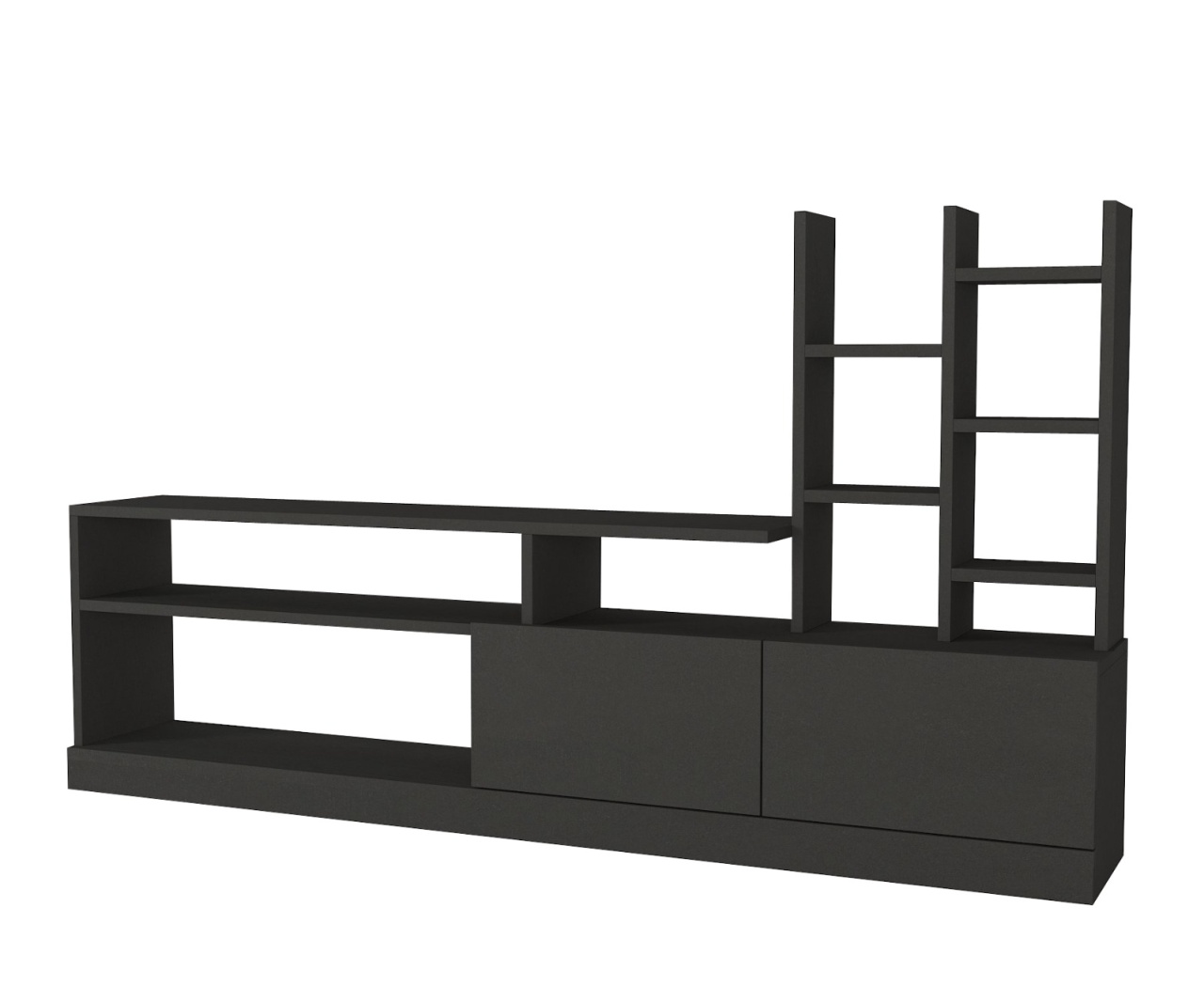 Biblioteca Living UnicUtil,164 x 25 x 91 cm, Gri Antracit, front PAL - 3 | YEO
