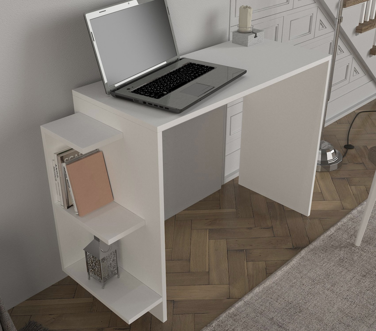 Birou, Pure WhiteSpace, UnicUtil, 104.5 x 40 x 73.8 cm, Alb - imagine 4