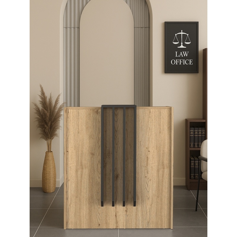 Birou recepție, Hola Front Desk, UnicUtil, Bej-Gri, 90 cm - imagine 5