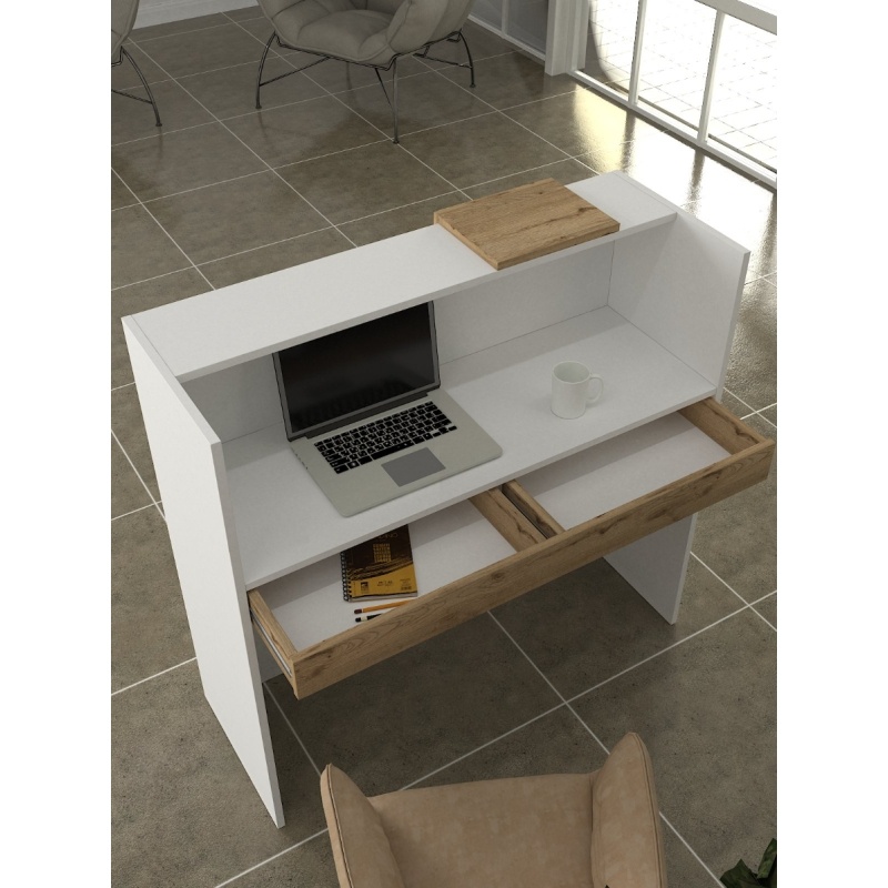 Birou recepție, Navita LED Front Desk, UnicUtil, Alb-Bej - imagine 3