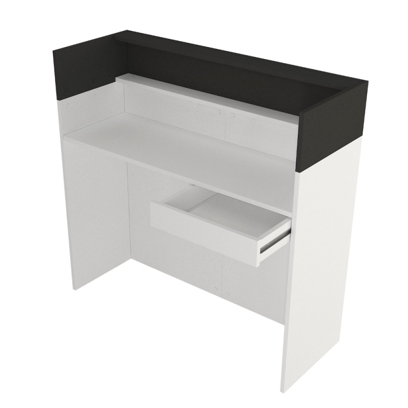 Birou recepție, Wilko LED Front Desk, UnicUtil, Alb-Gri, 110 cm - imagine 4