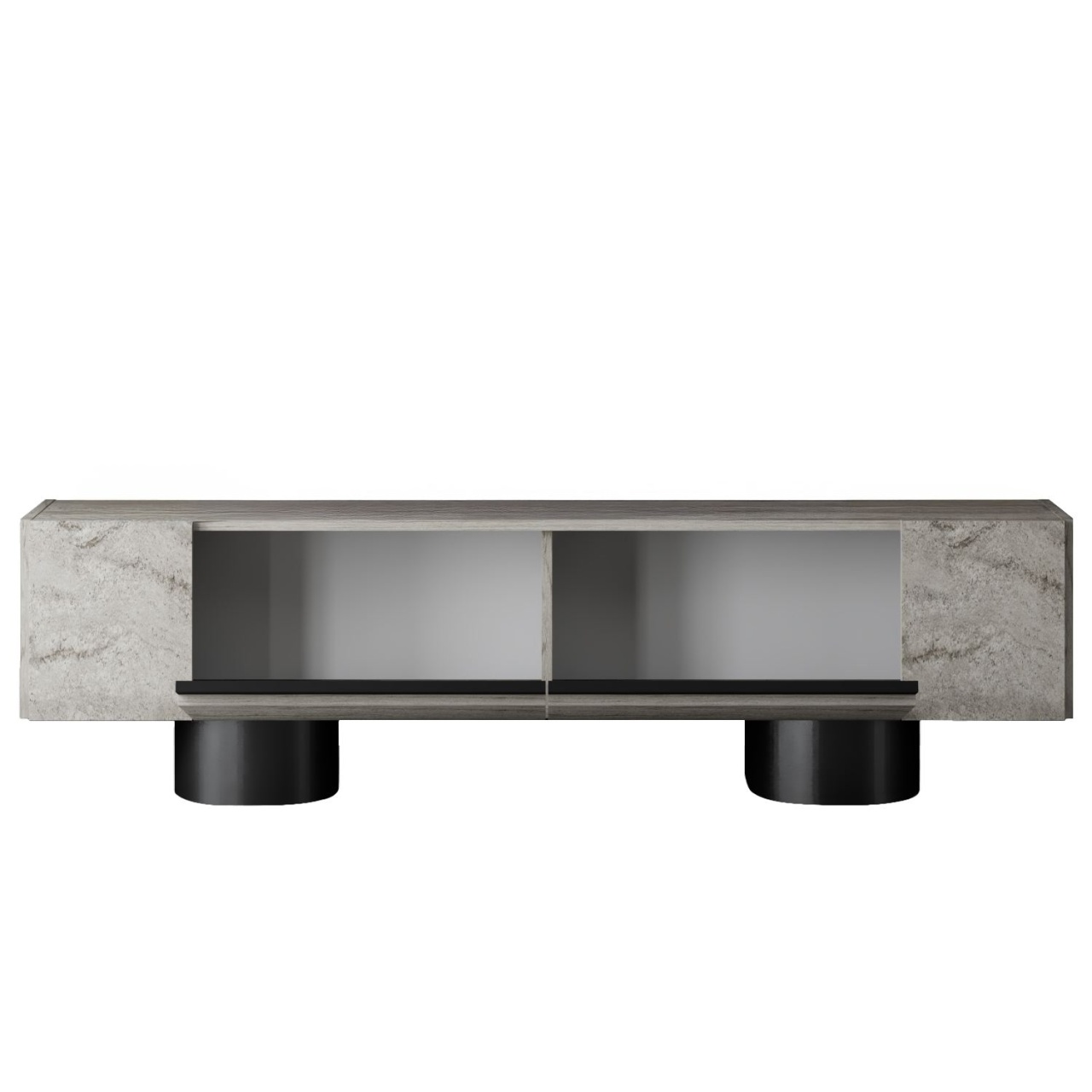 Comoda TV, Bohem Travertine, UnicUtil, Travertin-Negru, Lățime: 180 cm, Înălțime: 50 cm, Adâncime: 30 cm - view 7