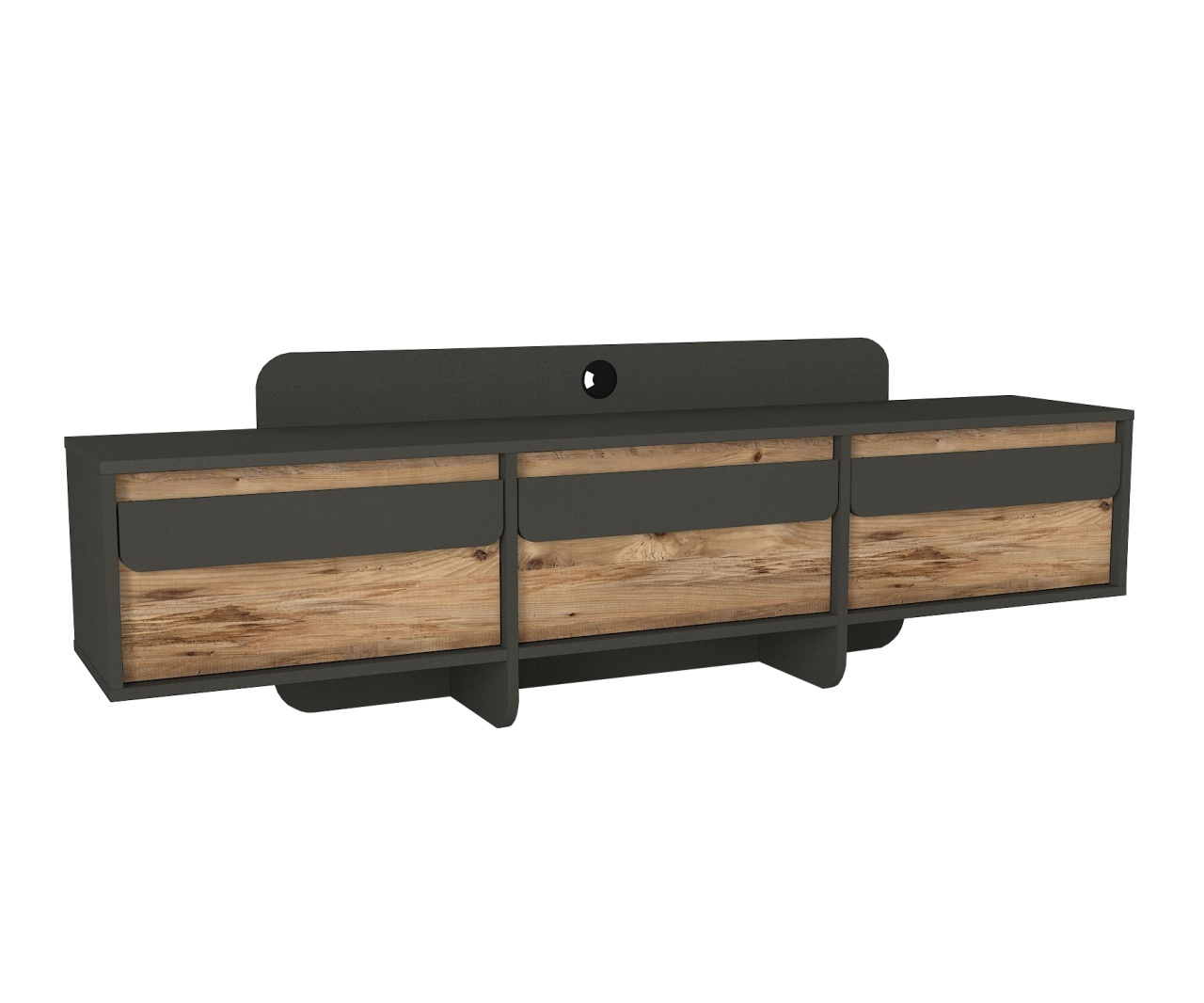 Comodă Tv Contemporary Line, 180 x 35 x 49, Antracit-Natur, UnicUtil - imagine 5