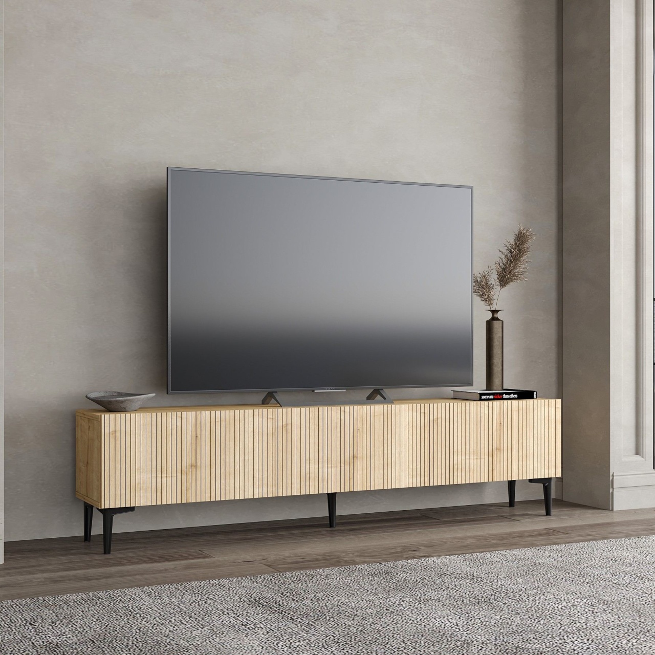 Comoda TV, Oscar Sapphire, UnicUtil, Stejar Safir, Lățime: 180 cm, Înălțime: 45 cm, Adâncime: 31,4 cm - view 3