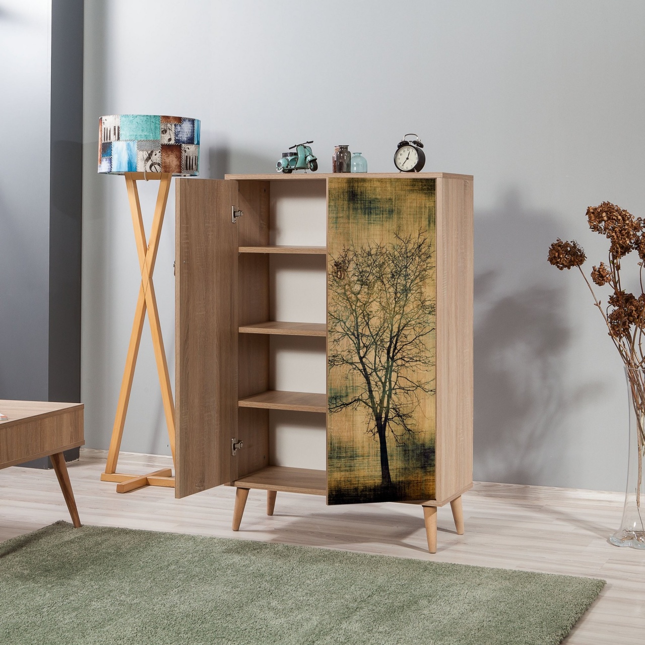 Dulap multifuncțional, Multibox 729, UnicUtil, Stejarul Sonoma, Lățime: 80 cm, Înălțime: 127 cm, Adâncime: 36 cm - view 8